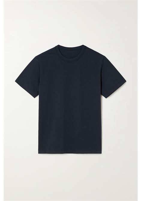 An essential and elegant midnight blue Ice cotton T-shirt designed to provide freshness and style for any occasion. ALPHA STUDIO |  | AU-1330C1001